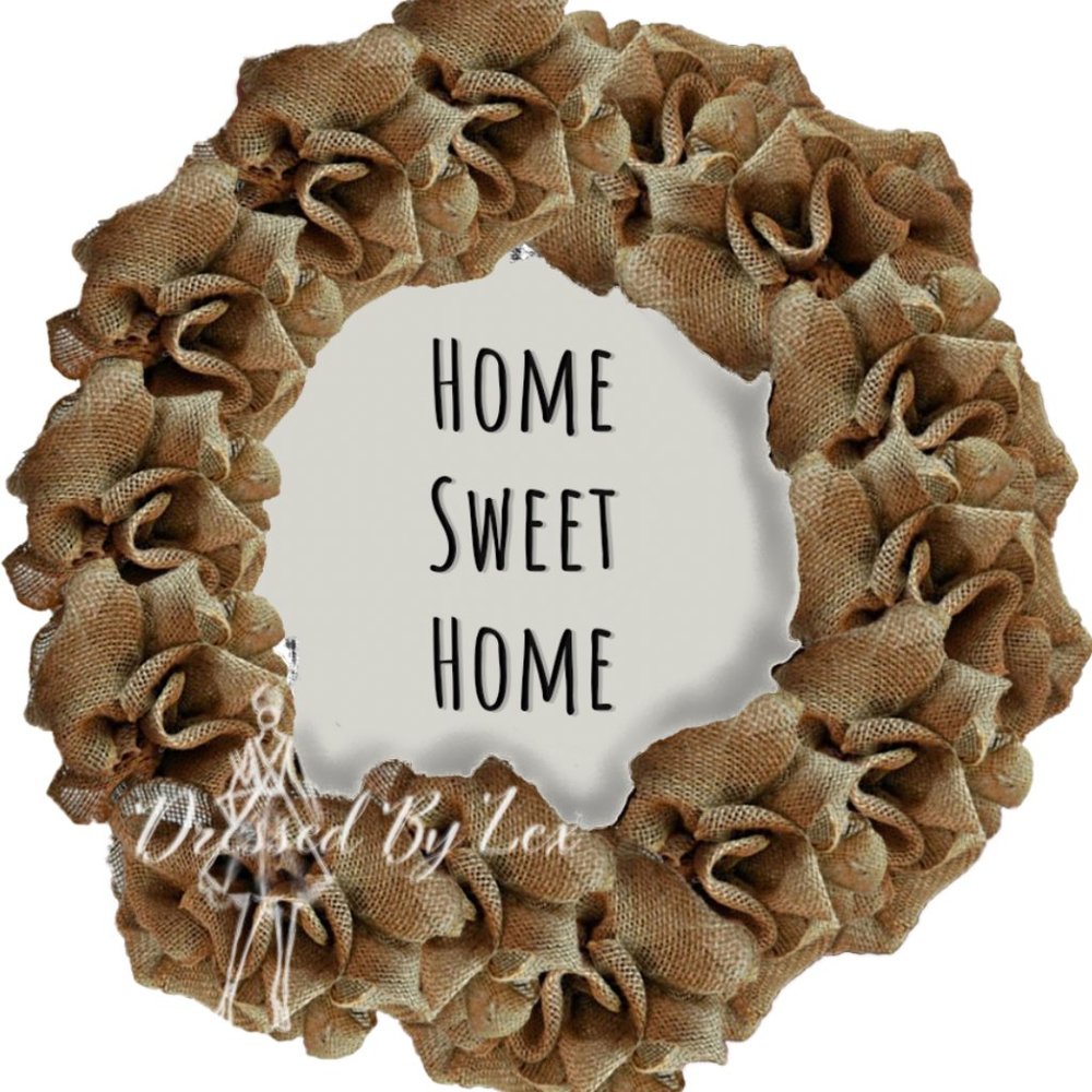 HOME SWEET HOME Wreath Black Letters